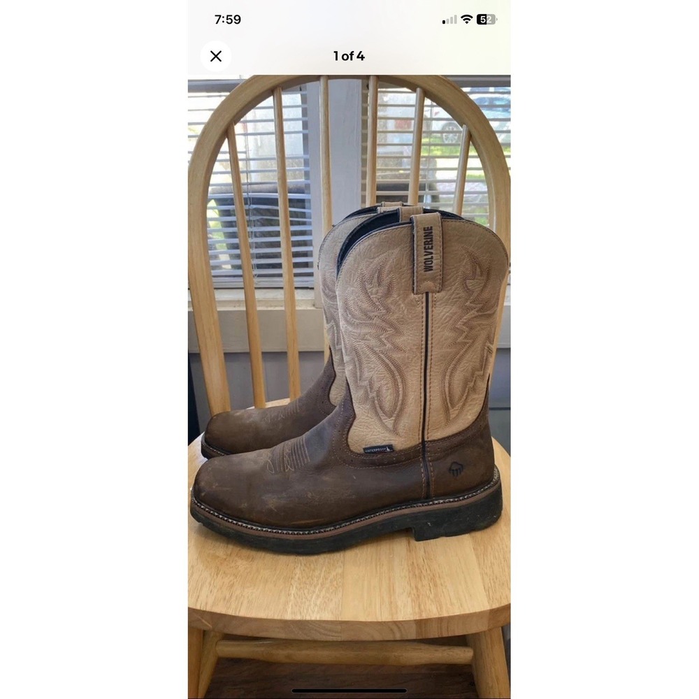 Wolverine Men's Brown Leather Rancher EH Wellington size 12M